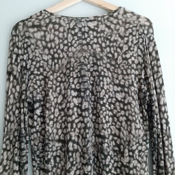 SAKS FIFTH AVENUE | X MAJESTIC FILATURES Extrafine Superwashed Tee Cheetah Sz S - Picture 8 of 11